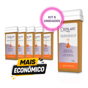 Kit com 6 - Cera Roll-on Mel 100g Depilart