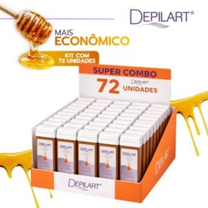 Kit 72 Ceras Depilatórias Roll-On Depilart Mel 100g | Refil Profissional de Alto Rendimento