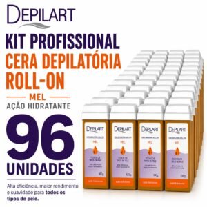 Kit 96 Ceras Roll-On Depilart Mel 100g | Refil Profissional Econômico