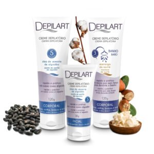 Kit Creme Depilatório Depilart Corporal, Facial e Banho | Depilação Rápida Sem Dor